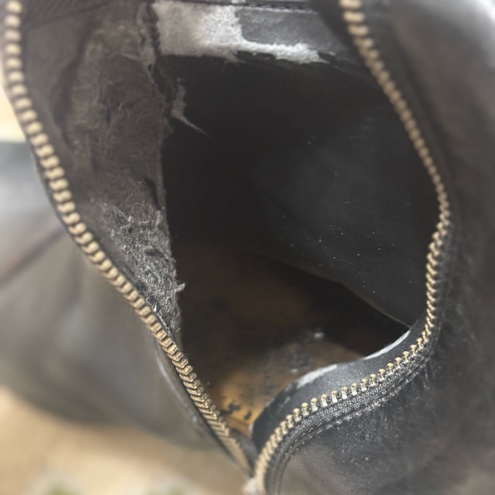 Coach Merriam Tall Black Leather Riding Boots Size 11B Knee High Zip Logo - Picture 13 of 13